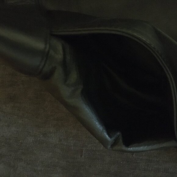 Vintage 90s Real Leather Black Japanese High-Waist Pencil Skirt - Picture 6 of 11